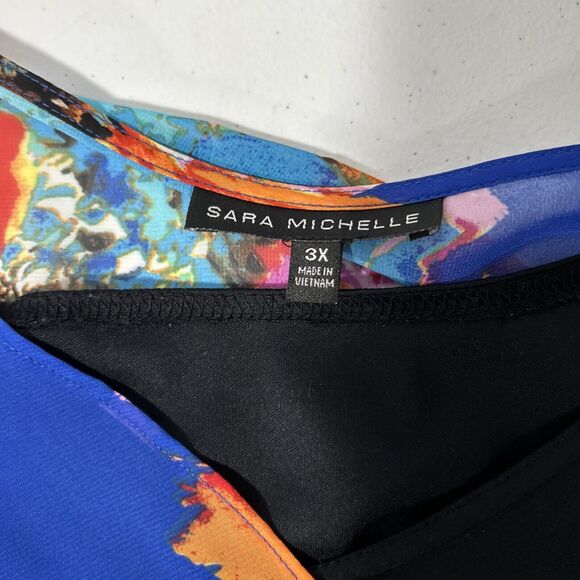 Sara‎ Michelle Blouse Womens 3X Floral Flutter Sleeves Whimsical Romantic Fairy - Picture 8 of 16